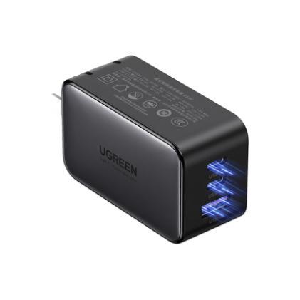 绿联 CD244 氮化镓充电器 双Type-C/USB-A 65W 黑色 99元