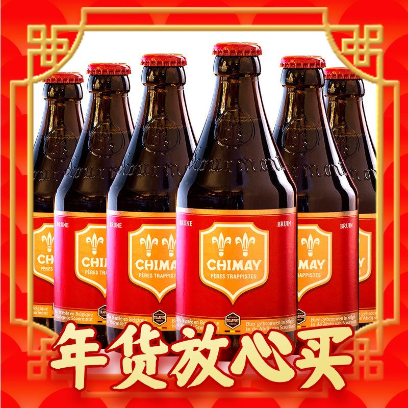 爆卖年货：CHIMAY 智美 红帽啤酒 修道院精酿啤酒 330ml*6瓶 比利时进口（比利