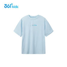 361° 儿童短袖女中大童夏季透气休闲短袖针织衫 蓝140 69.9元