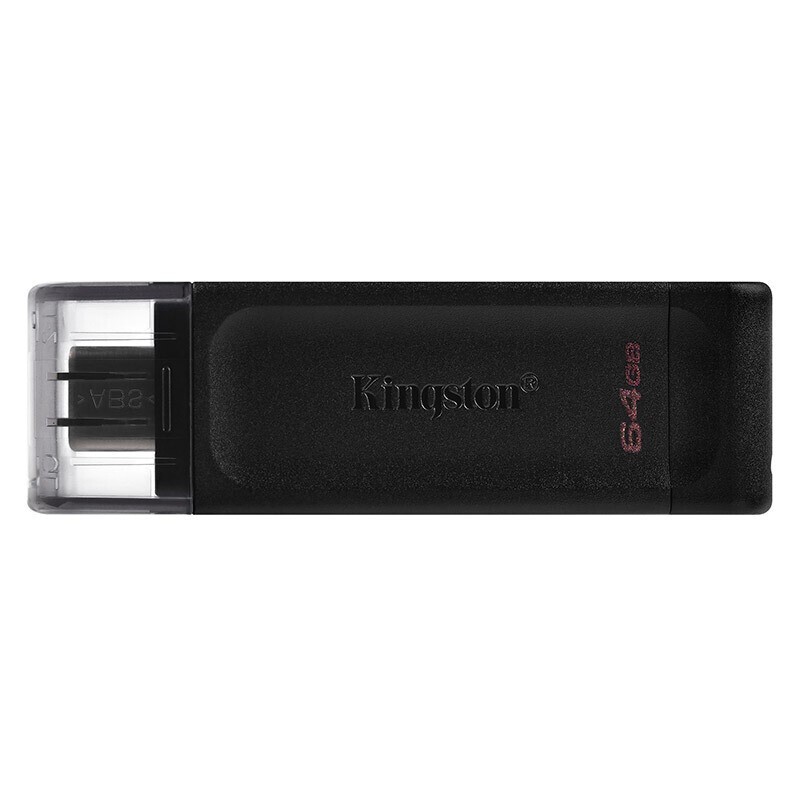 PLUS会员：Kingston 金士顿 DT70 USB3.2 Gen1 U盘 64GB Type-C 黑色 26.74元（双重优惠、