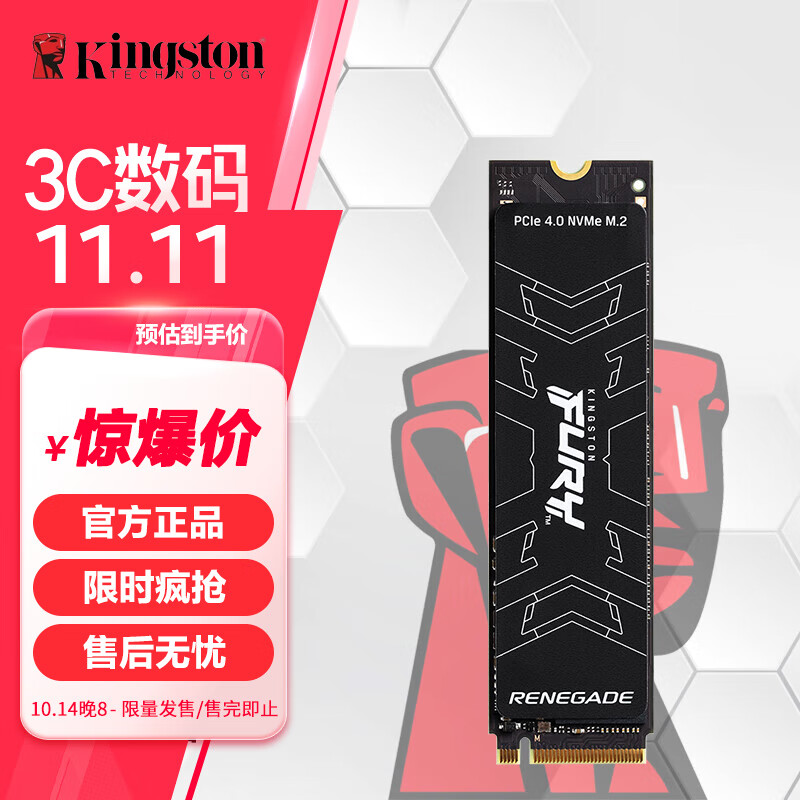 Kingston 金士顿 固态硬盘M.2NVMe PCIe 4 2099元