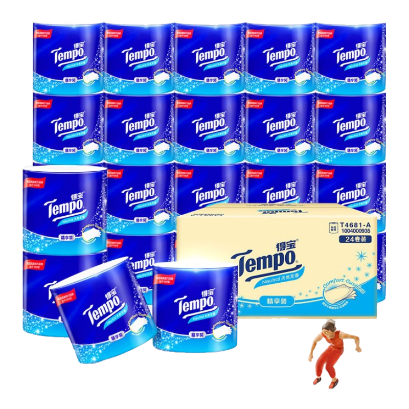 TEMPO/得宝 天然无香135g 有芯卷纸 4层 24卷 128.59元(合42.86元/件)