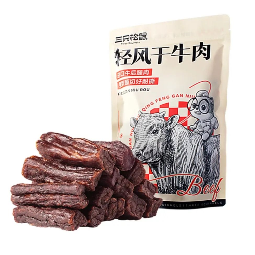 三只松鼠 轻风干牛肉 约400g/袋 59元包邮（需领券）