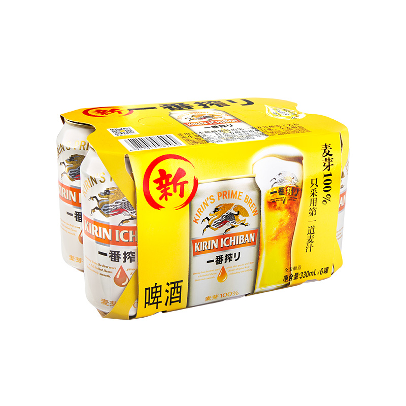 88VIP：KIRIN 麒麟 一番榨 清爽麦芽啤酒 330ml*6罐 24.5元