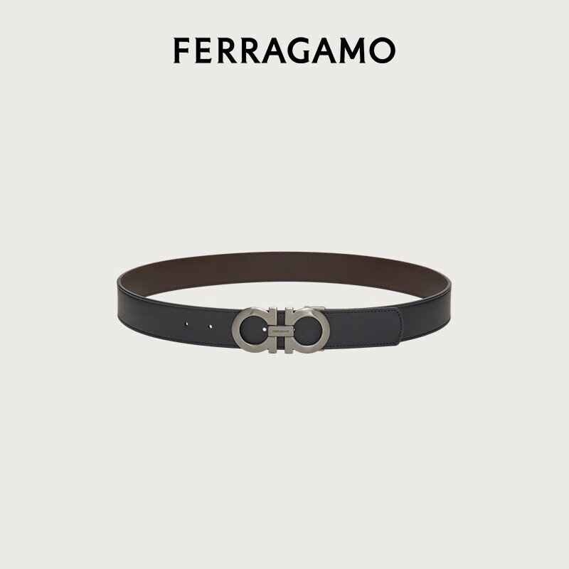 Salvatore Ferragamo 菲拉格慕 男士牛皮革板扣腰带675542 0464231 黑色 105 2400元包邮