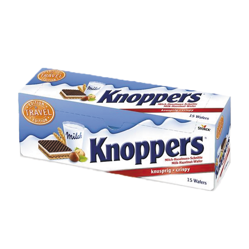 knoppers德国原装进口牛奶榛子巧克力威化饼干375g【8月到期】*3件 90.78元（合3
