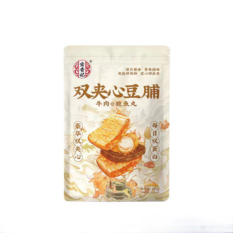 宏香记 牛肉&鹌鹑蛋双夹心豆脯200g 12元（需用券）