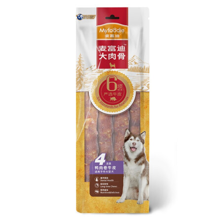 麦富迪 狗零食磨牙棒 鸭肉牛皮卷420g 37元