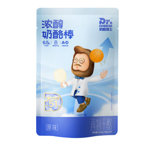 PLUS会员！Dr.CHEESE 奶酪博士 浓醇奶酪棒 原味540g(18g*30支) ￥35.74