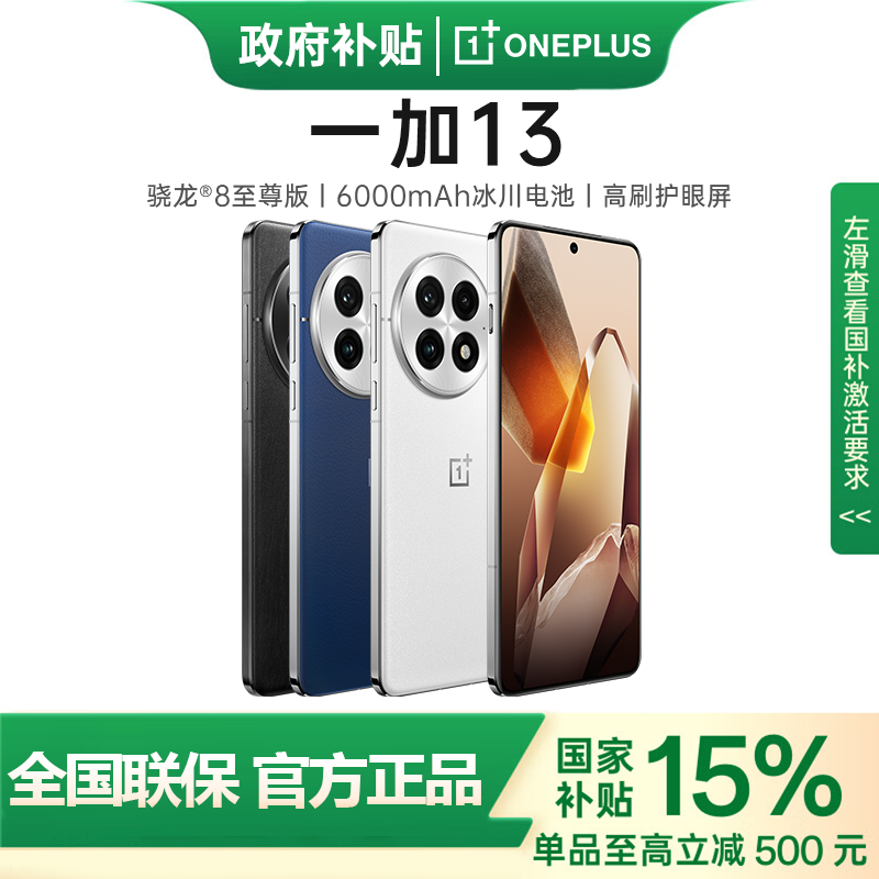 百亿补贴：一加 OnePlus 13 新品旗舰手机 3177元（需用券）