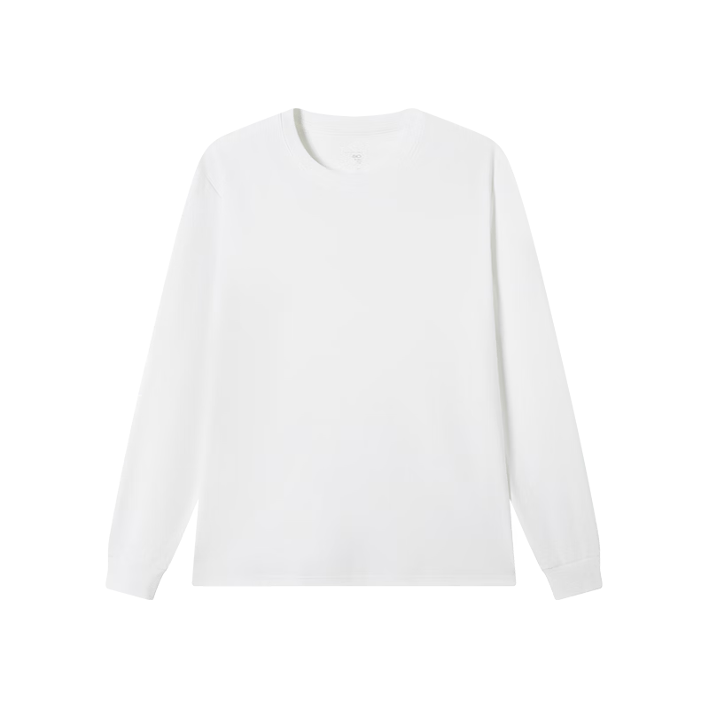PLUS会员：京东京造 5A抗菌长袖T恤男 新疆棉圆领 白色 XL 29.9元