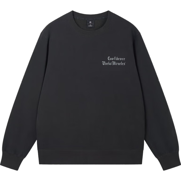 京东京造 卫衣男圆领长袖t恤男加绒重磅24秋季休闲潮流外套黑色 XL 黑色 74.5