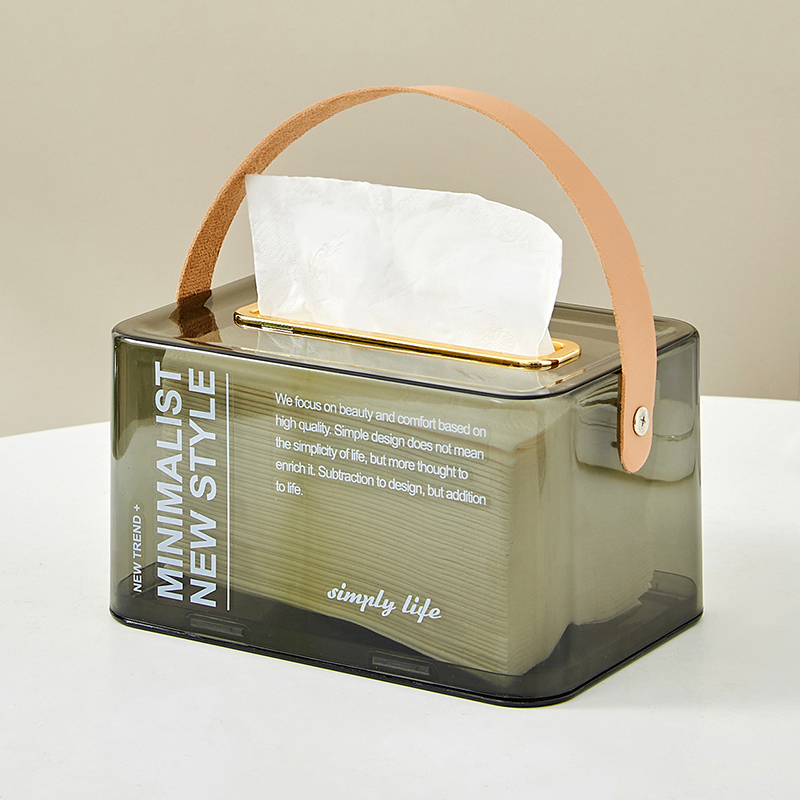 maburaho ins北欧设计感抽纸盒纸巾盒高级感客厅桌面透明弹力手提纸巾盒子 12.