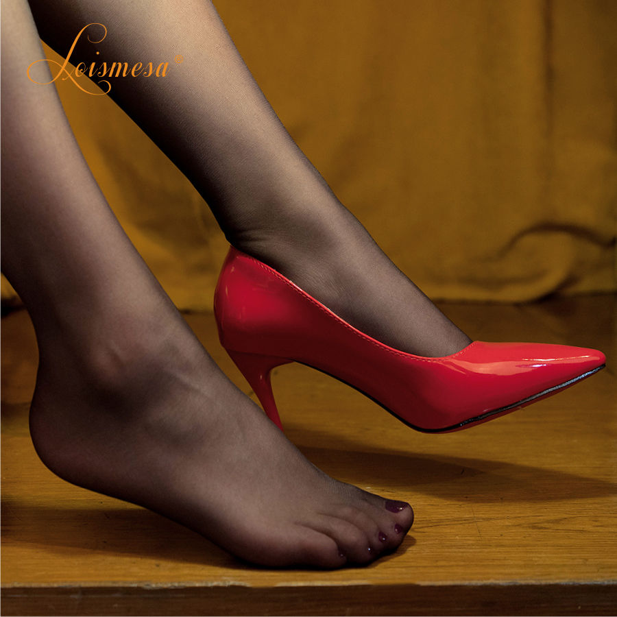 LoisMesa 2双0D撞色丝滑超薄长筒丝袜红边黑色透明大腿袜硅胶防滑 37.41元
