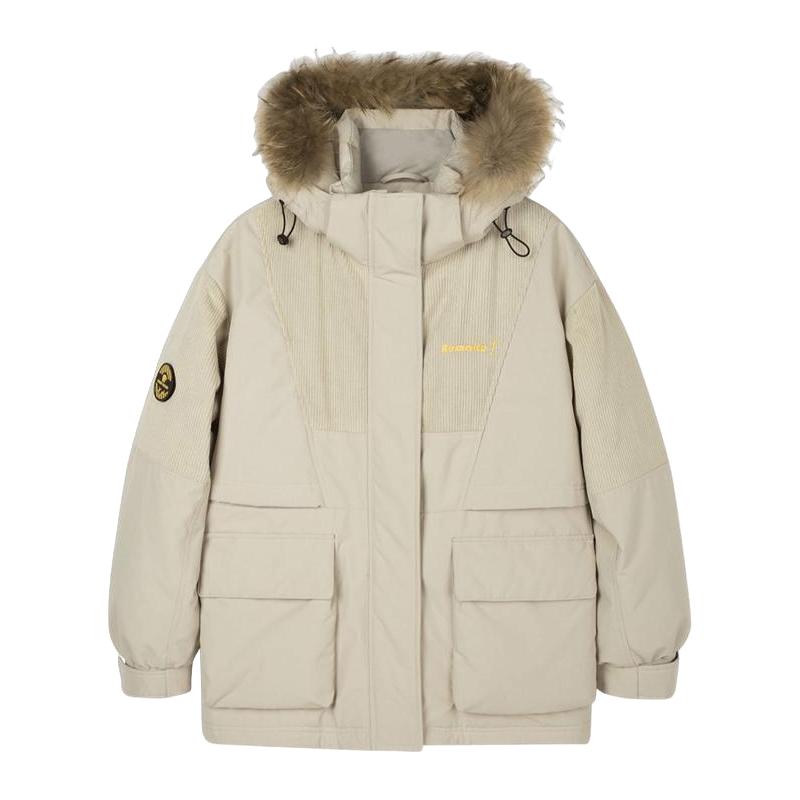 88VIP：雪中飞 2023雪中飞 SNOWFLYING秋冬新款潮流校园情侣男女短款毛领羽绒服 