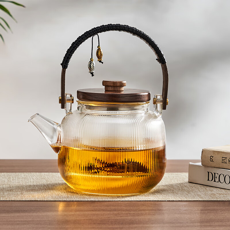 TEAHUE 忆壶茶 煮茶壶玻璃烧水壶提梁壶泡茶壶茶水分离家用大容量烧水壶耐