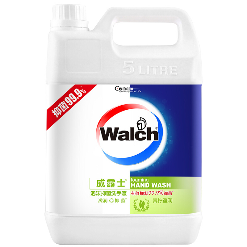 Walch 威露士 泡沫抑菌洗手液 青柠盈润 5L 84.9元（需用券）