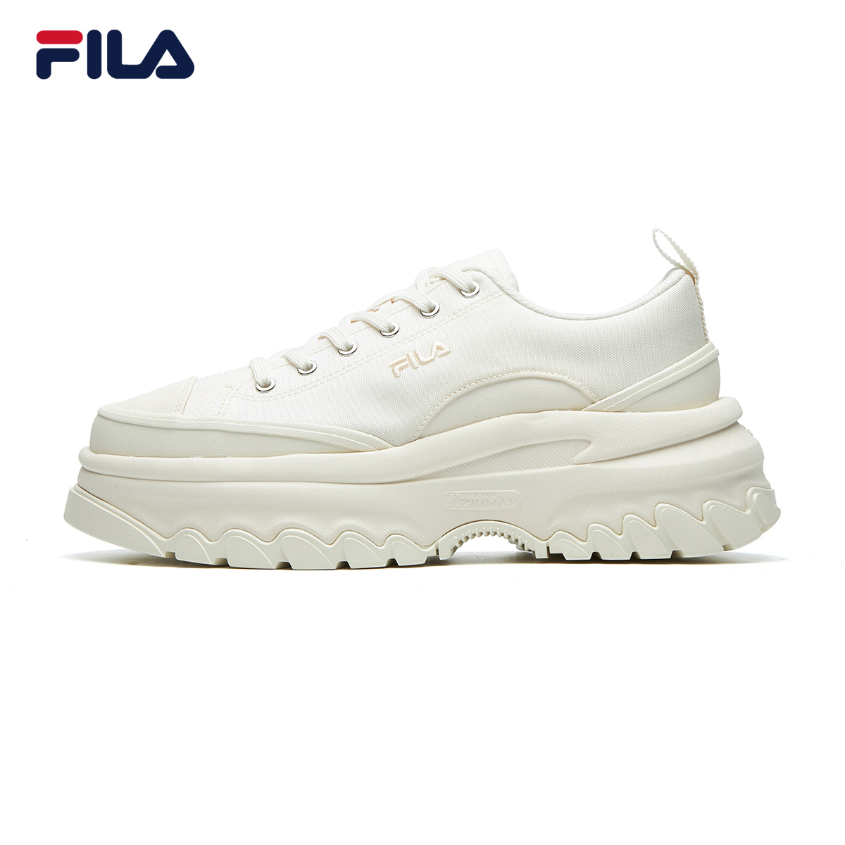 FILA 斐乐 官方LAVA女鞋厚底帆布鞋休闲鞋增高小白鞋运动鞋黑色鞋子 439元