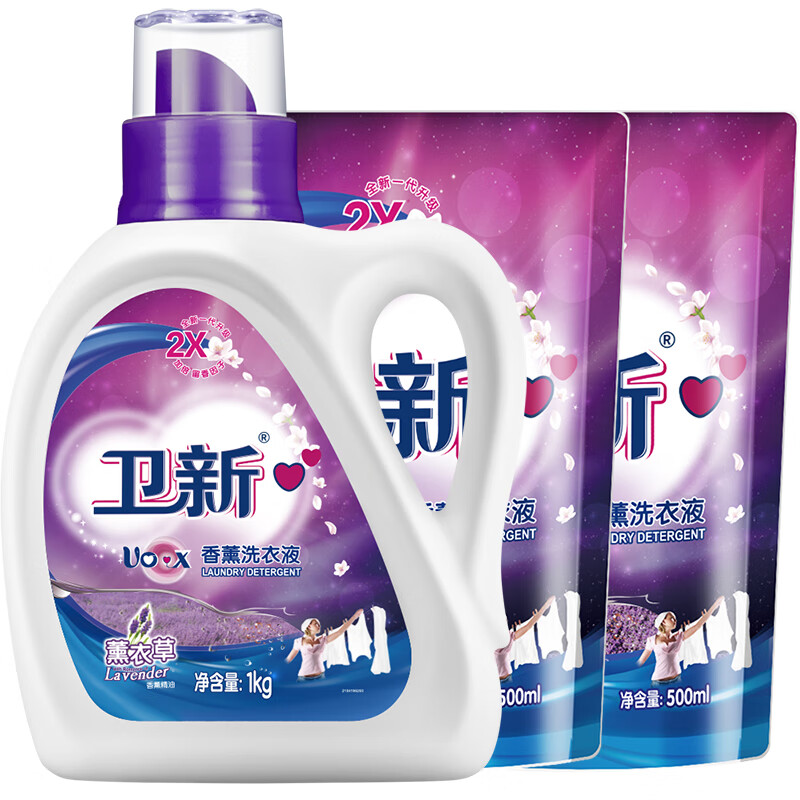 PLUS会员：Fresh HY 卫新 香薰洗衣液薰衣草4斤（瓶1kg+袋500g*2 13.91元（满减）