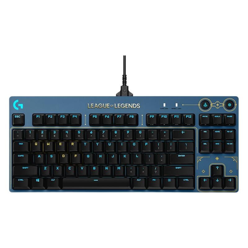 logitech 罗技 PRO X 海克斯科技版 87键 有线机械键盘 尊贵蓝 茶轴 RGB 416.63元（