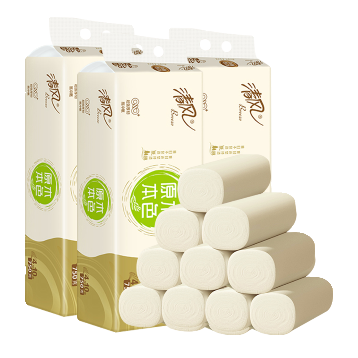 百亿5.9 清风无芯卷纸10卷750g 券后5.9元