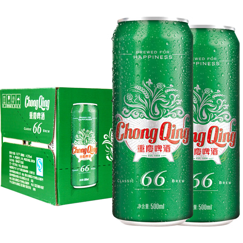 ChongQing 重庆啤酒 66系列 小麦拉格啤酒 500mL*12罐 整箱装 40.91元（需用券）