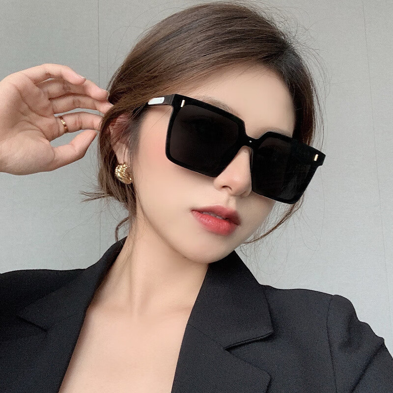 芙缇娅 新款韩版个性连体墨镜抖音女网红同款街拍气质方形大框太阳眼镜潮