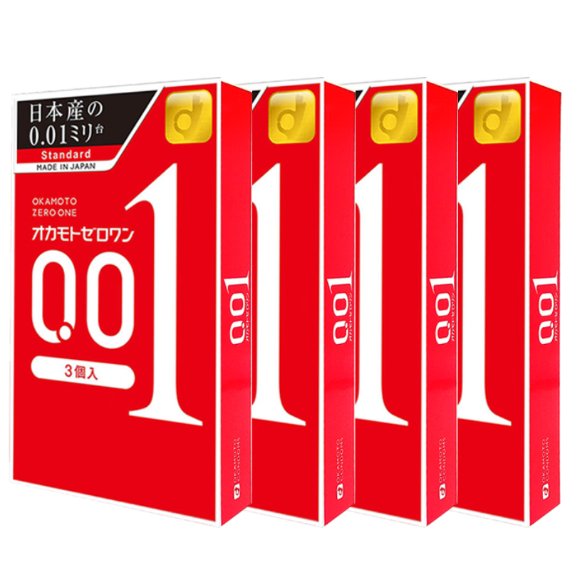 再降价：冈本 001 超薄避孕套 3只×4盒 进口 83.28元
