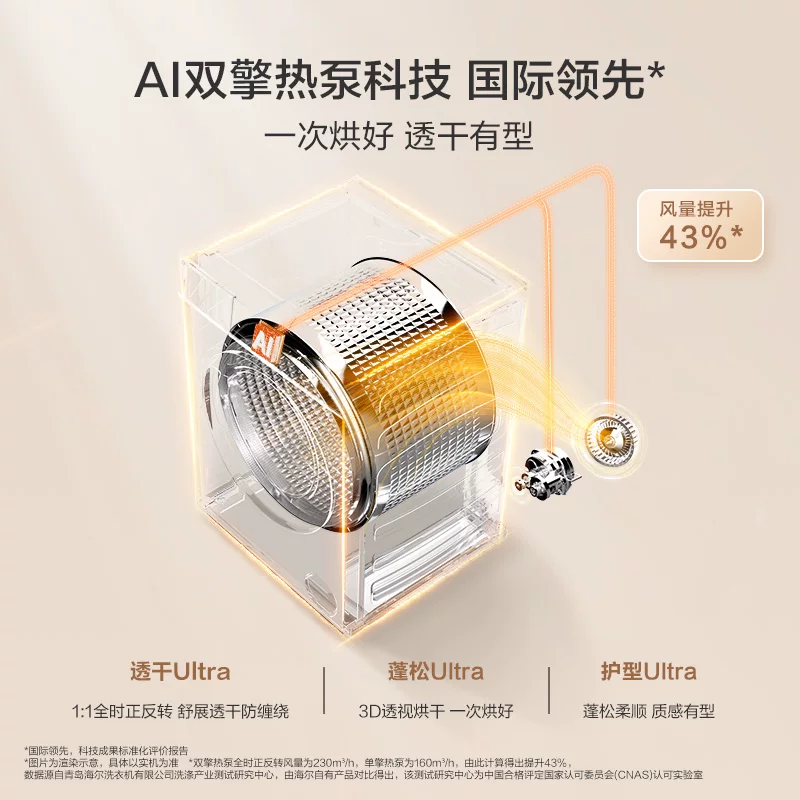 海尔 [云溪4.0pro]海尔洗烘套装家用全自动洗衣机烘干机75DW 5577.55元 - 86线报