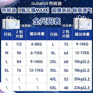 布班迪 甄芯薄Max系列婴儿纸尿裤拉拉裤全尺码 48-112片 64.04元 - 线报酷 布班迪 甄芯薄Max系列婴儿纸尿裤拉拉裤全尺码 48-112片 64.04元 - 线报酷