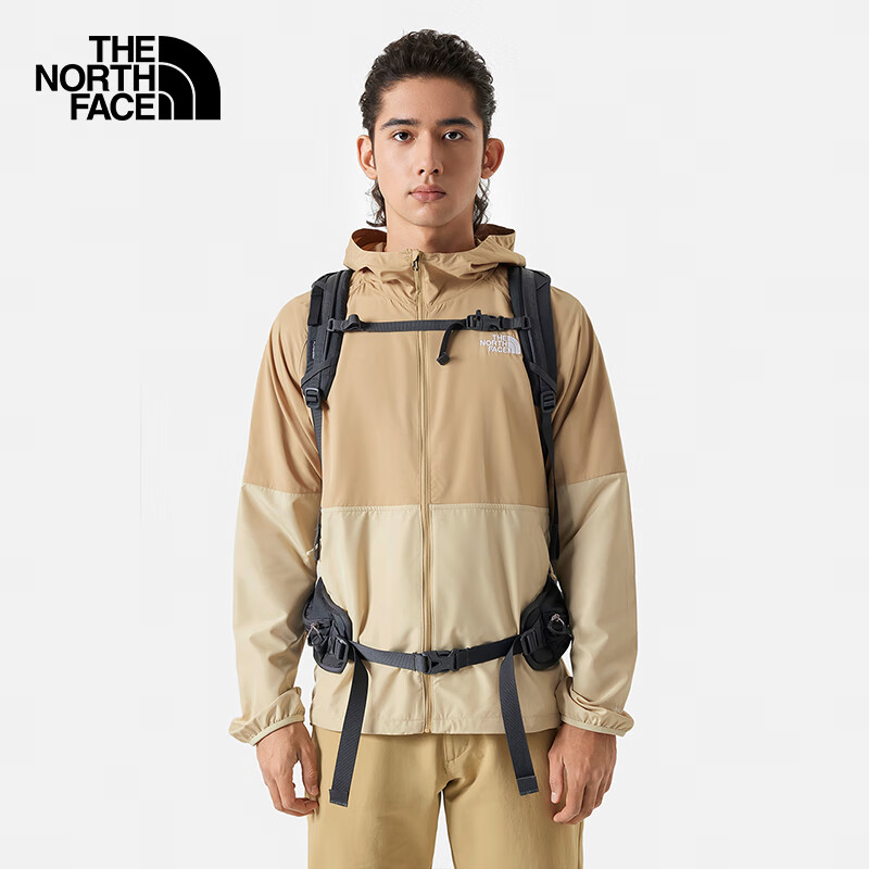 PLUS会员：The North Face 北面 皮肤衣 男户外防风夹克风衣春上新81PO 棕色/QK7 L 3