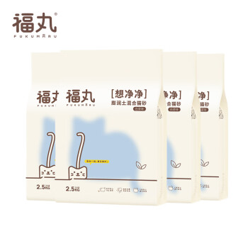 FUKUMARU 福丸 白茶味豆腐膨润土混合猫砂 2.5kg*4 ￥84.9
