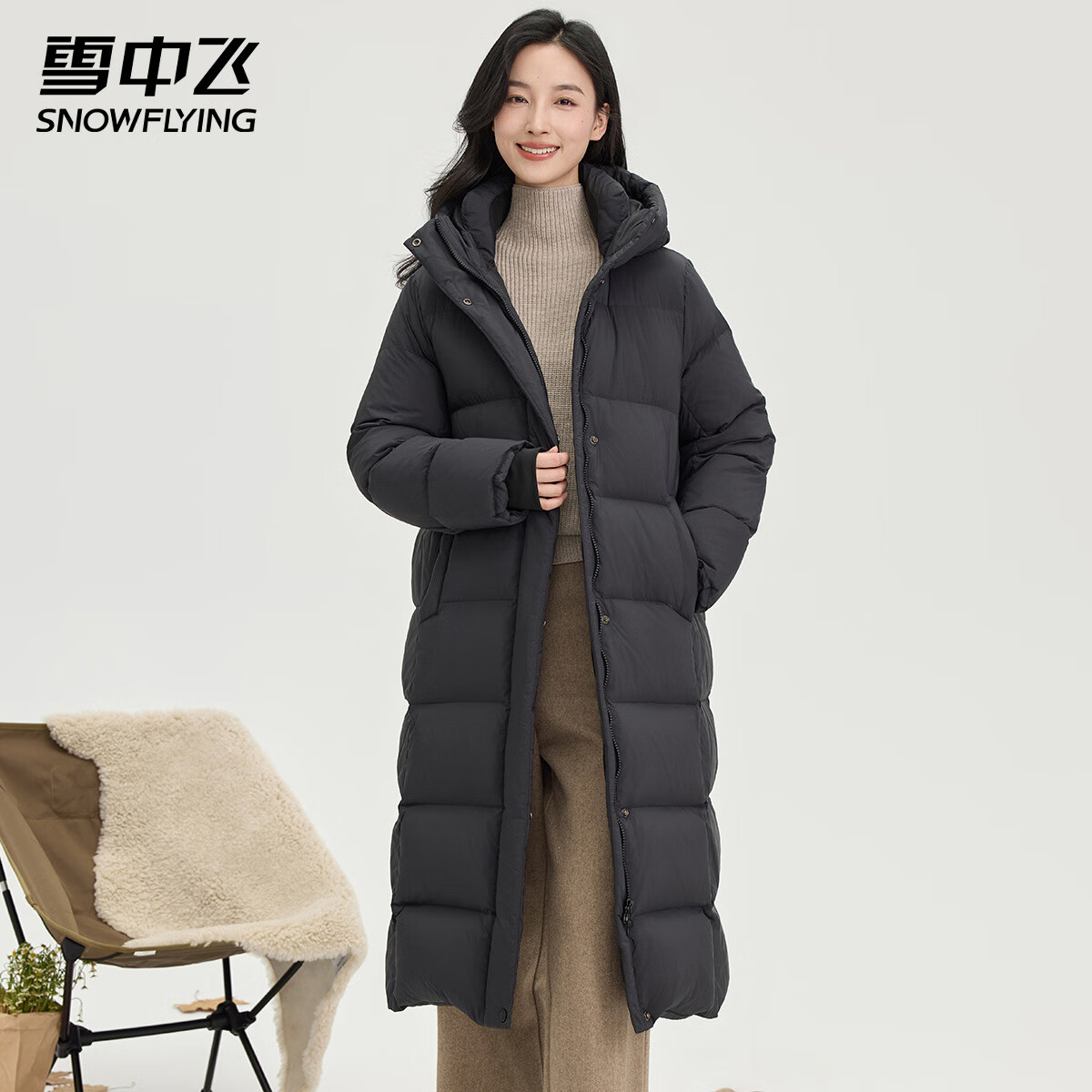 雪中飞 328g高充绒极寒女士长款羽绒服 325.76元（需用券）