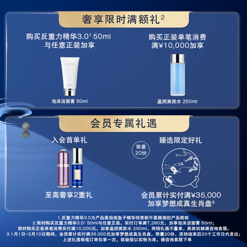 la prairie 莱珀妮 鱼子精华紧致提升套装 眼面滋养抗皱礼盒 12650元（需用券）