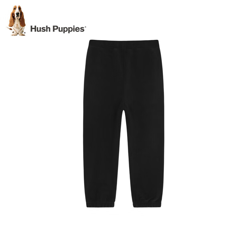 暇步士（Hush Puppies）童装儿童男女大童秋冬款舒适简约百搭针织长裤 钻石黑