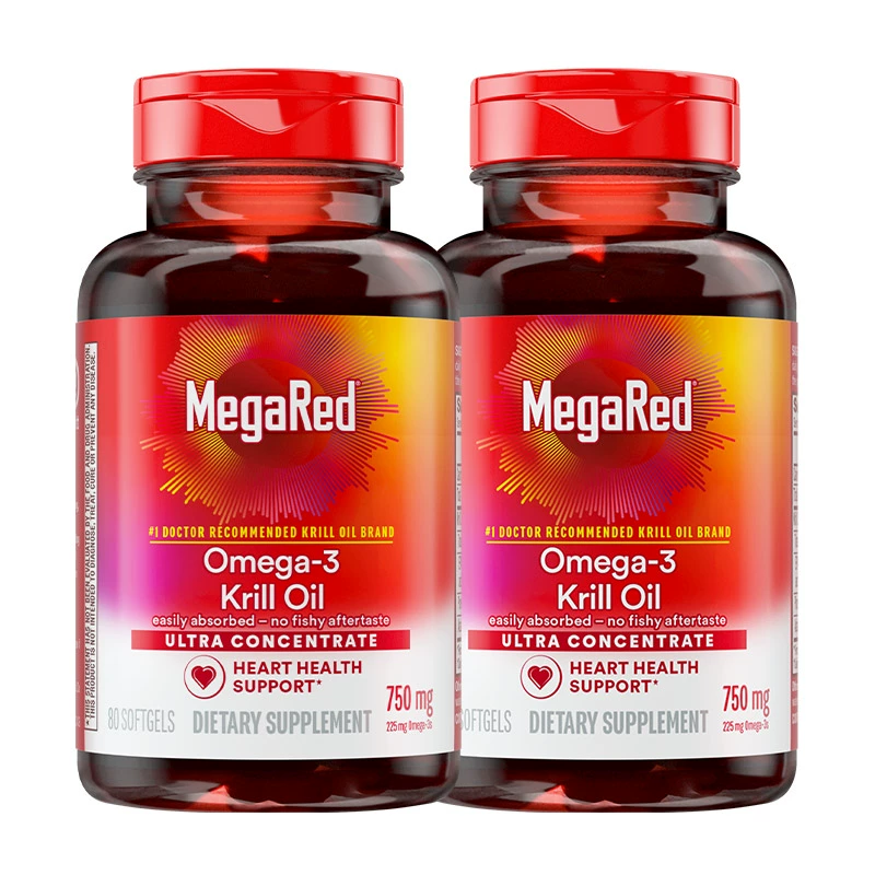 脉拓 MegaRed 南极精萃磷虾油软胶囊 80粒2瓶装 ￥858