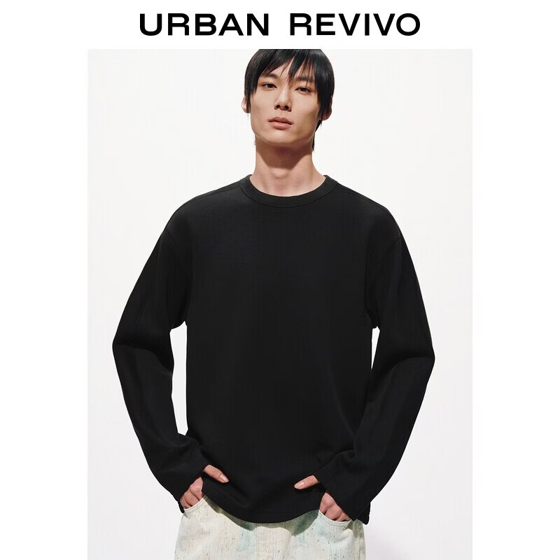 UR UMM460004圆领棉质T恤 黑色 S 44.2元 - 86线报