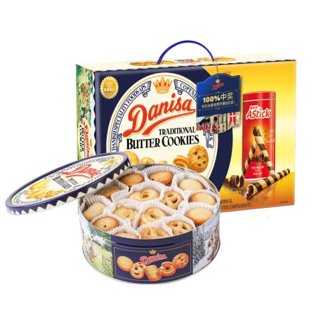 皇冠丹麦曲奇 丹麦曲奇饼干1010g礼盒印尼原装进口 52.62元（需用券）