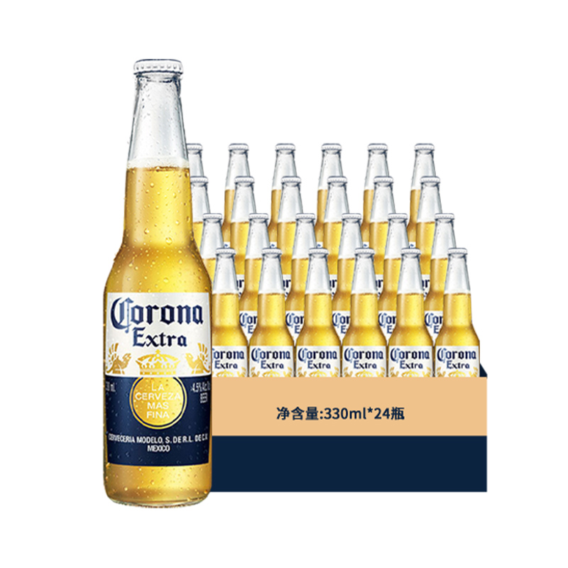 Corona 科罗娜 11.3°P清爽啤酒330ml*24瓶整箱墨西哥风味百威集团 110.5元（需