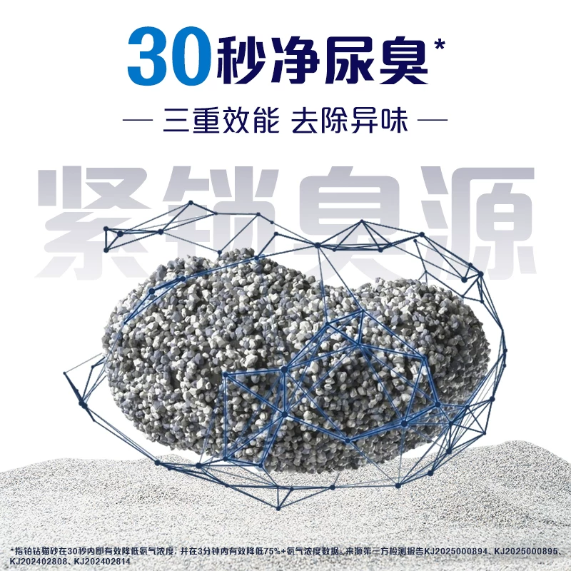 铂钻 猫砂新款升级矿砂猫砂蓝标高效除臭结团牢固去尿味 8.5kg*3盒 249.11元 - 线报酷