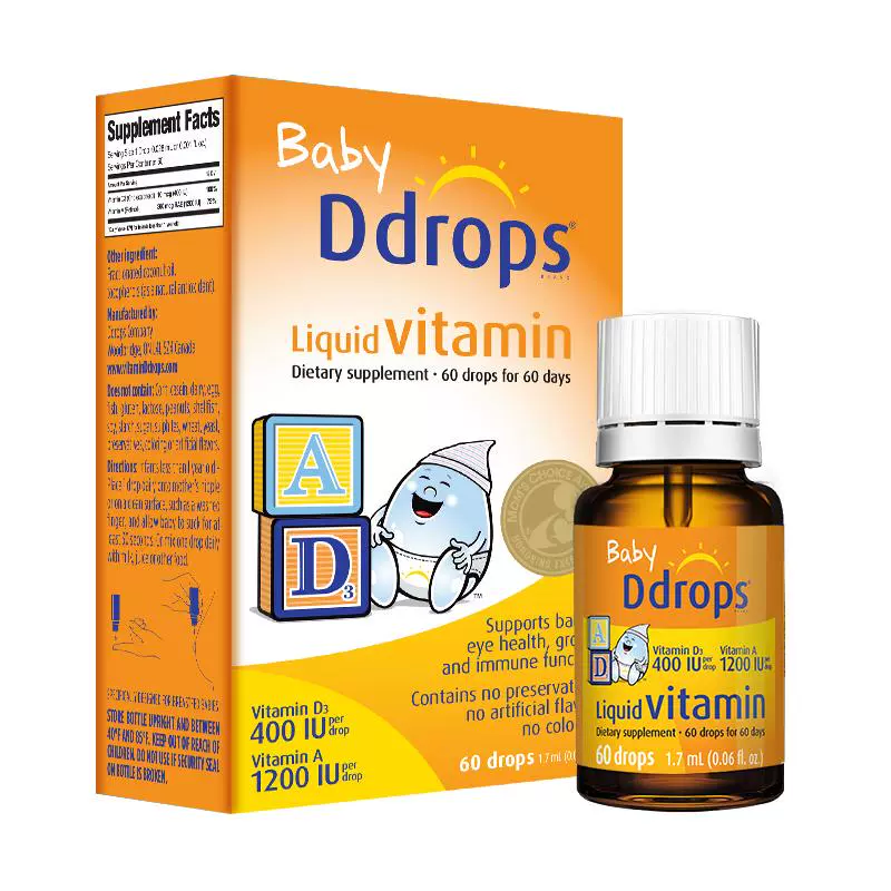 Ddrops 宝宝ad滴剂维生素d3幼儿新生儿补钙儿童婴幼儿婴儿维生素AD ￥89.2