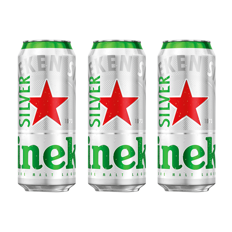 喜力星银500ml*3听 喜力啤酒Heineken Silver 12.9元