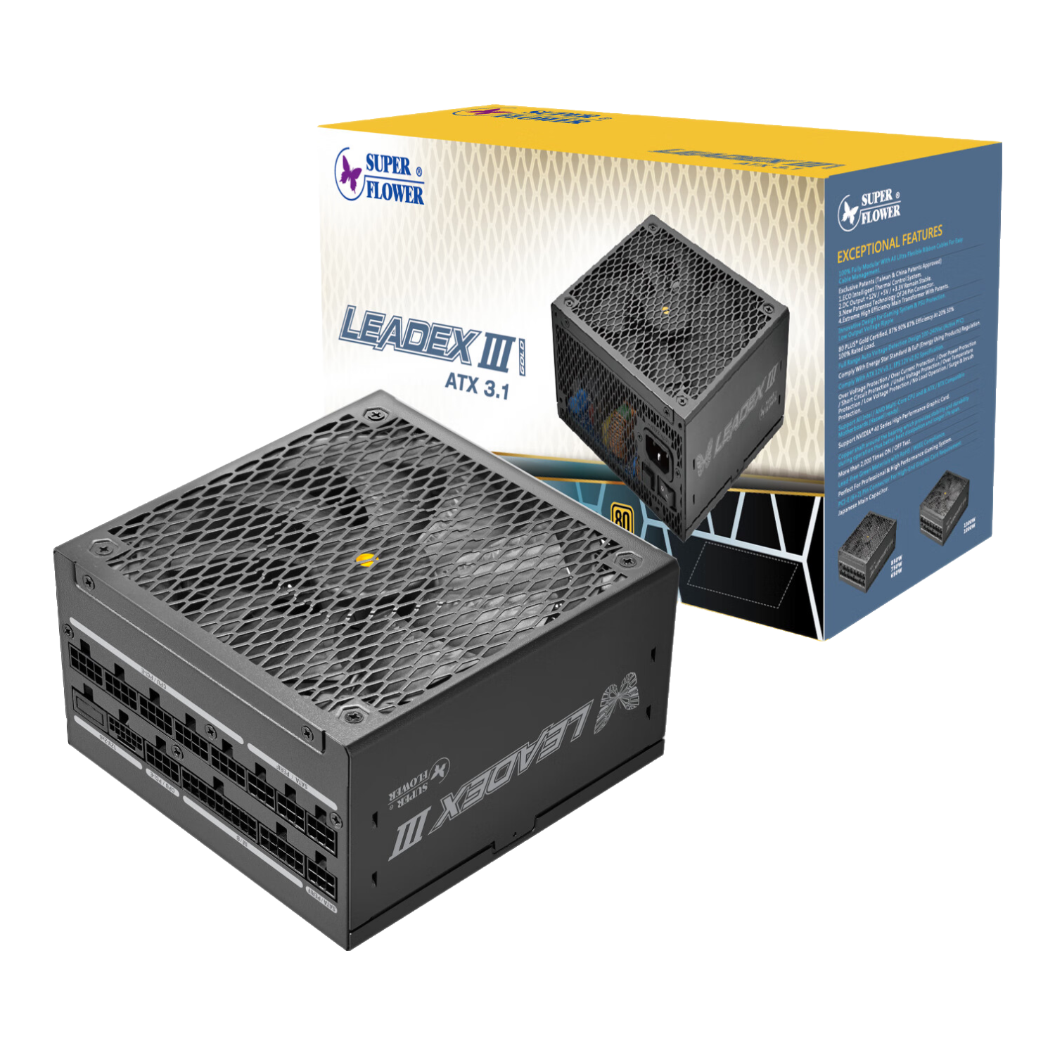 双11巅峰：振华 ATX3.1电源 额定1000W LEADEX III1000W 电脑电源 金牌全模/十年保固