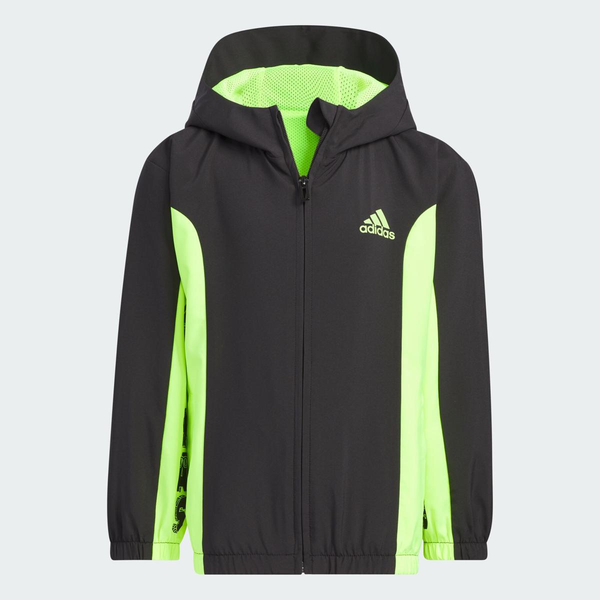 adidas 梭织运动休闲宽松连帽夹克男中童外套 童装 89元