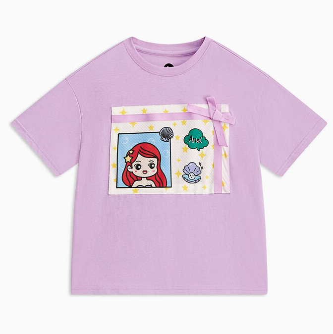 MQD 马骑顿 女大童夏季潮酷休闲卡通短袖圆领T恤 浅紫色 49元（需用券）