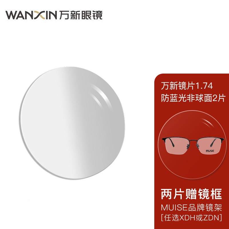 winsee 万新 WAN XIN）眼镜片酷薄防蓝光科技1.74非球面树脂远近视配镜现片2片 3