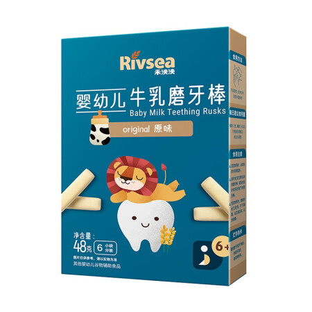 Rivsea 禾泱泱 牛乳磨牙棒 国产版 原味 48g 18.4元（需买2件，需用券）