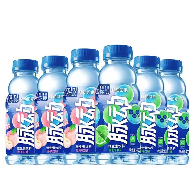 Mizone 脉动 维生素功能饮料400ml*6瓶青柠桃子味整箱c补水做运动迷你健康 ￥13