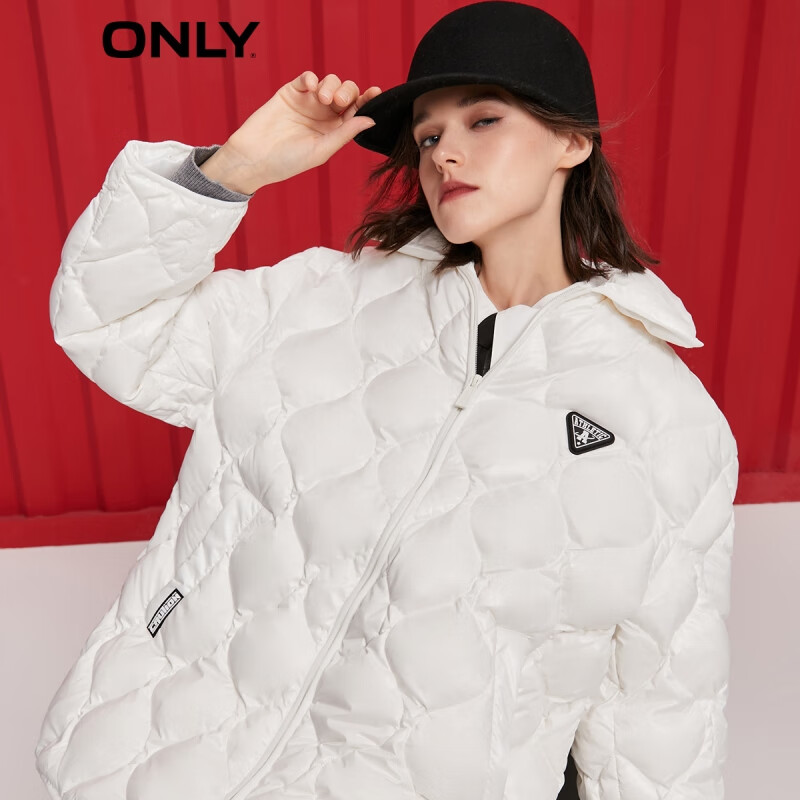 仅限今日、PLUS会员：ONLY 90白鸭绒 轻薄羽绒服 122423062 S00 白色NEW CREME 172.18元