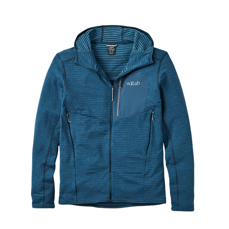 Rab Ascendor Light秋冬男士保暖外套登山连帽抓绒衣 QFG-58 暴风蓝-TMB S 677.5元（